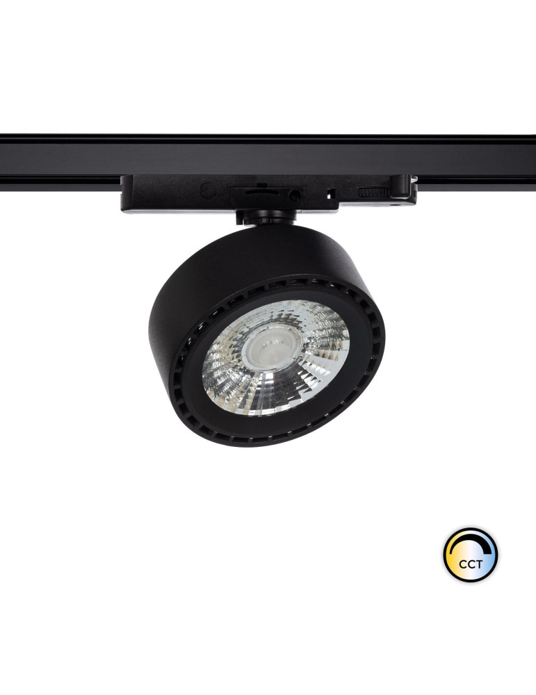 Spot LED sur Rail Triphasé 30W Onuba CCT Noir