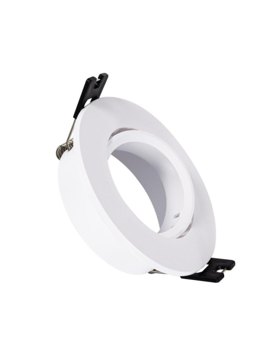Collerette Downlight Ronde Orientable pour Ampoule LED GU10/GU5.3 Coupe Ø 75mm Collerette Downlight Ronde Orientable pour Ampoule LED GU10/GU5.3 Coupe Ø 75mm