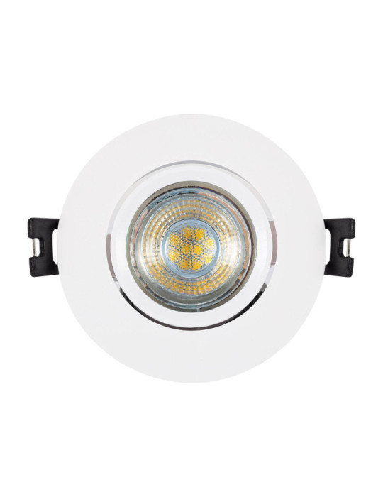 Collerette Downlight Ronde Orientable pour Ampoule LED GU10/GU5.3 Coupe Ø 75mm