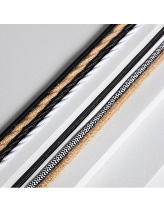 Support à Douille pour Suspension avec Câble Textile Naturel et Blanc