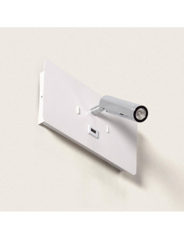 Lampe Murale LED 8W Métal avec Port USB Rossey