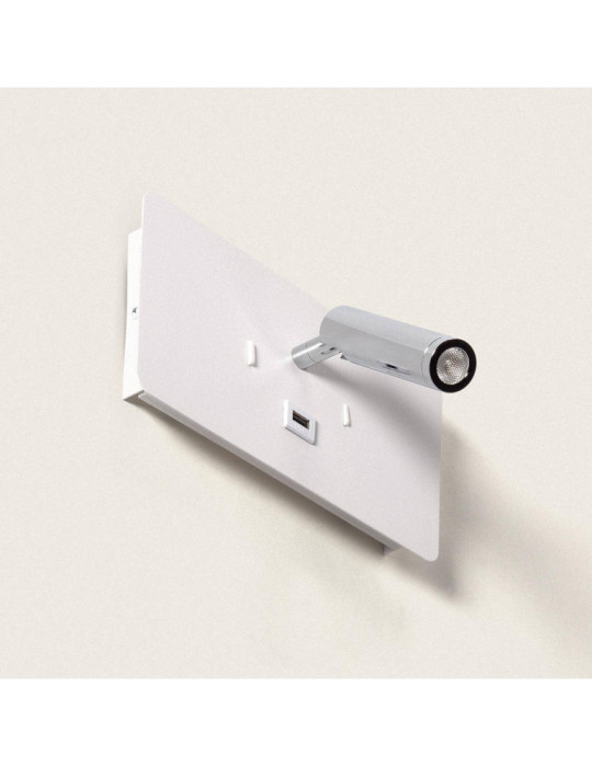 Lampe Murale LED 8W Métal avec Port USB Rossey Lampe Murale LED 8W Métal avec Port USB Rossey