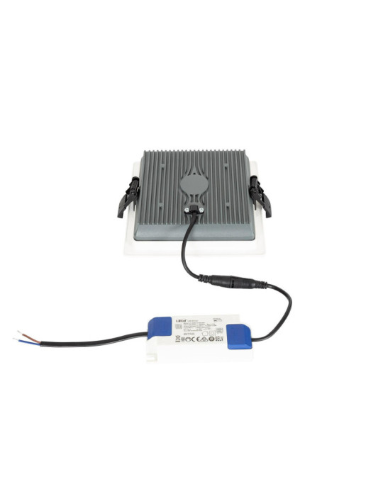 Downlight LED 15W Carré SAMSUNG Aero 130 lm/W Microprismatique LIFUD Coupe 135x135 mm