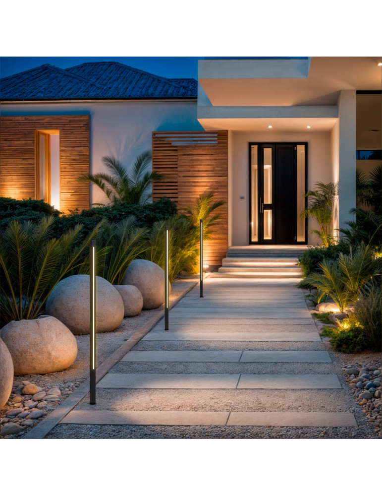 Balise Extérieur LED 12-24W 80-160 cm avec pique Calax