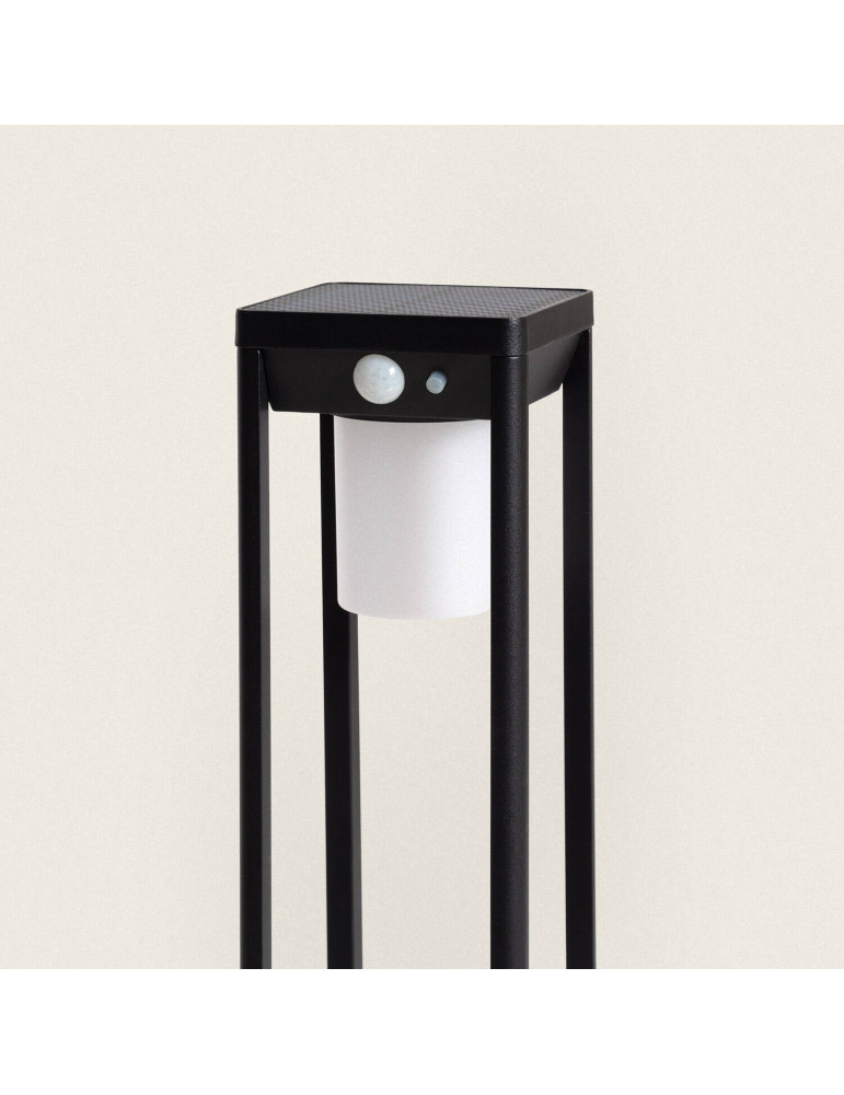 Balise Extérieure sur Pied Solaire LED 60cm Aluminium avec Détecteur de Mouvement Devah