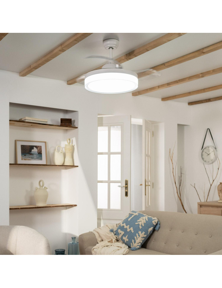 Ventilateur de Plafond Silencieux Caicos Blanc 106cm Moteur DC