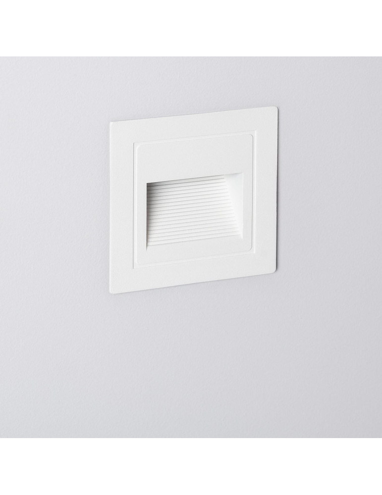 Balise LED Extérieure 3W Encastrable au Mur Carrée Wabi Blanche