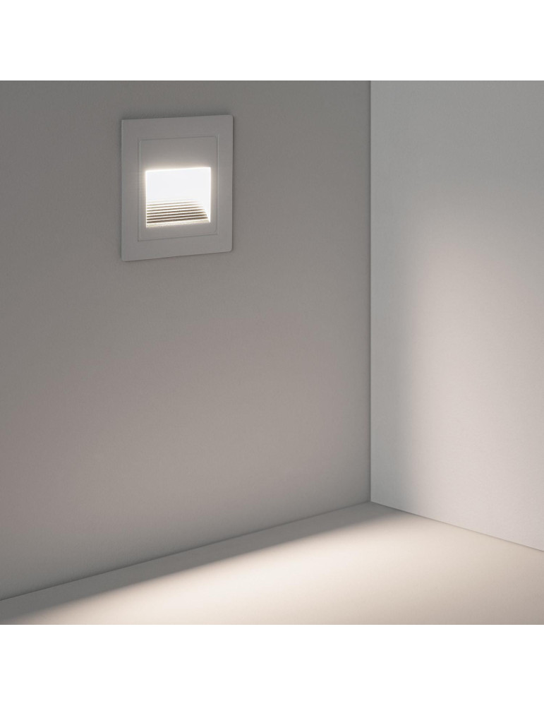 Balise LED Extérieure 3W Encastrable au Mur Carrée Wabi Blanche