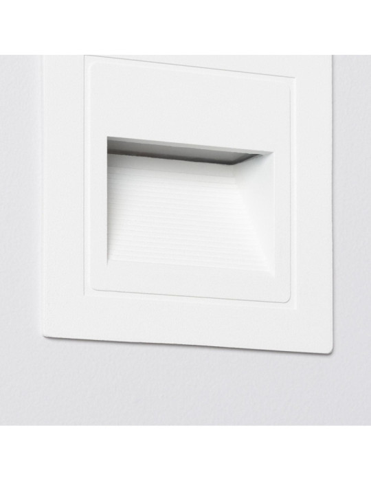 Balise LED Extérieure 3W Encastrable au Mur Carrée Wabi Blanche