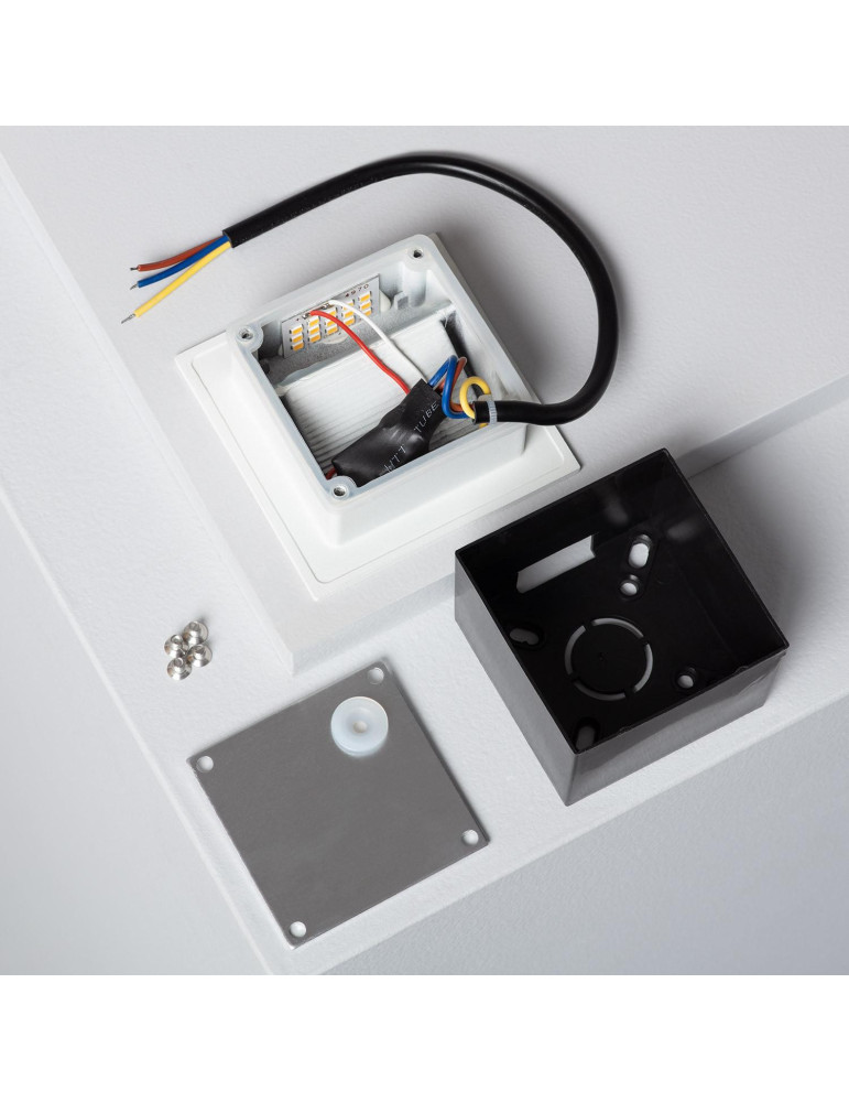 Balise LED Extérieure 3W Encastrable au Mur Carrée Wabi Blanche