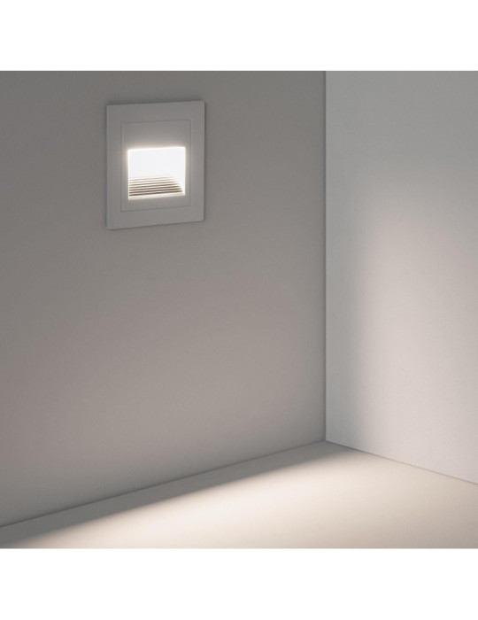 Balise LED Extérieure 3W Encastrable au Mur Carrée Wabi Blanche