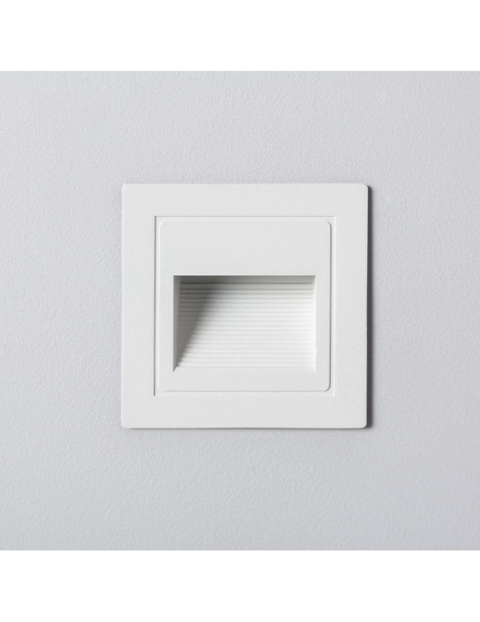 Balise LED Extérieure 3W Encastrable au Mur Carrée Wabi Blanche