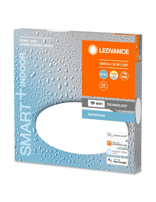 Plafonnier LED Rond Ø400 mm 25W pour Salle de Bain CCT Smart+ WiFi ORBIS IP44 LEDVANCE 4058075573611