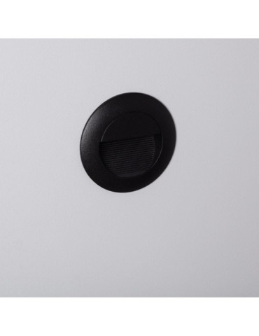 Balise LED Extérieure 3W Encastrable au Mur Ronde Wabi Noire
