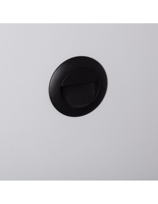 Balise LED Extérieure 3W Encastrable au Mur Ronde Wabi Noire Balise LED Extérieure 3W Encastrable au Mur Ronde Wabi Noire