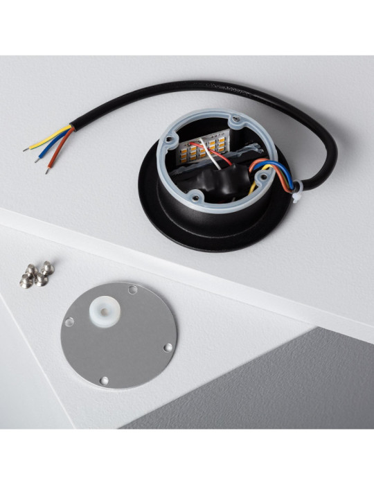 Balise LED Extérieure 3W Encastrable au Mur Ronde Wabi Noire