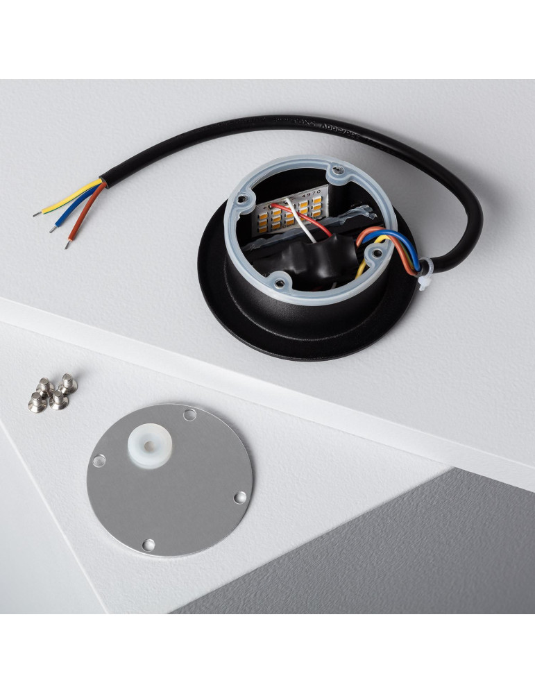 Balise LED Extérieure 3W Encastrable au Mur Ronde Wabi Noire