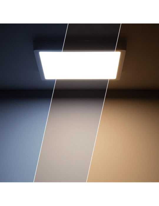 Plafonnier LED Carré 24W Extra-Plat CCT Sélectionnable 280x280 mm