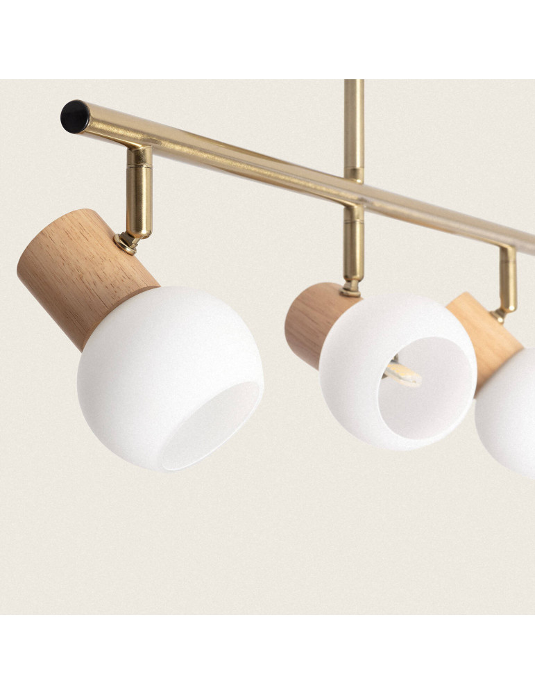 Plafonnier Métal et Verre Alan 3 Spots