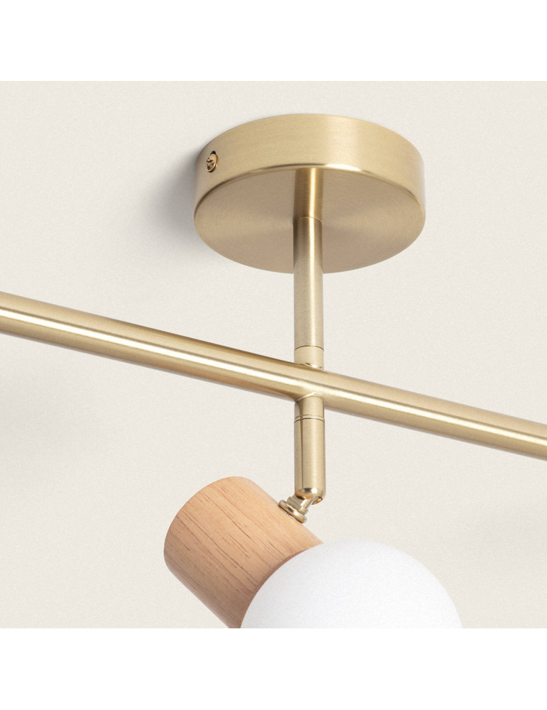 Plafonnier Métal et Verre Alan 3 Spots