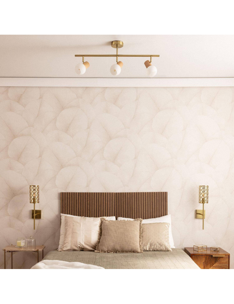 Plafonnier Métal et Verre Alan 3 Spots