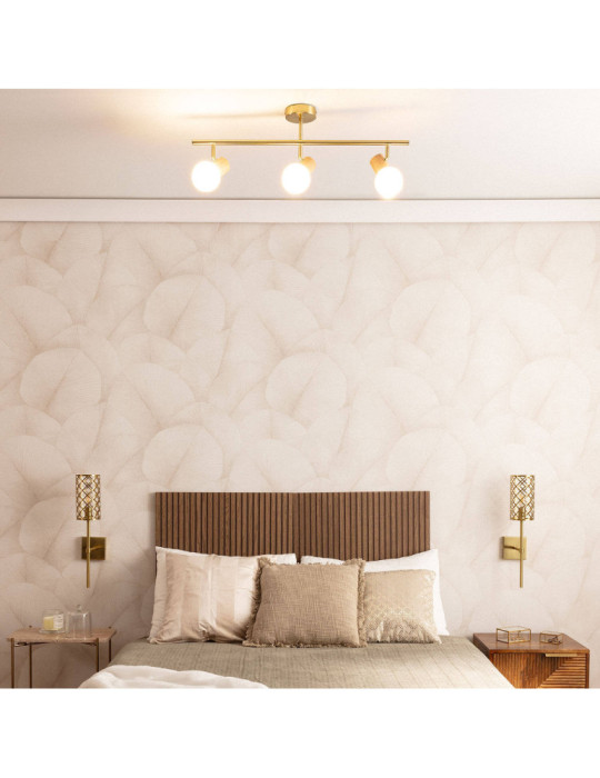 Plafonnier Métal et Verre Alan 3 Spots