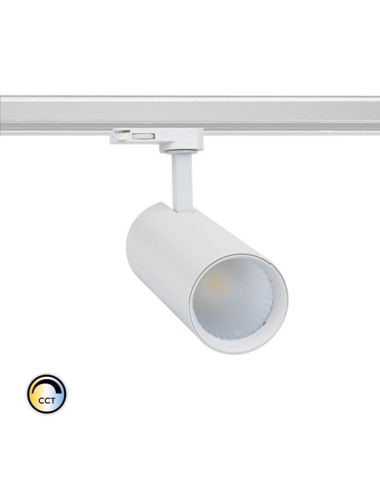 Spot LED sur Rail Triphasé 30W Bertha CCT Blanc Spot LED sur Rail Triphasé 30W Bertha CCT Blanc