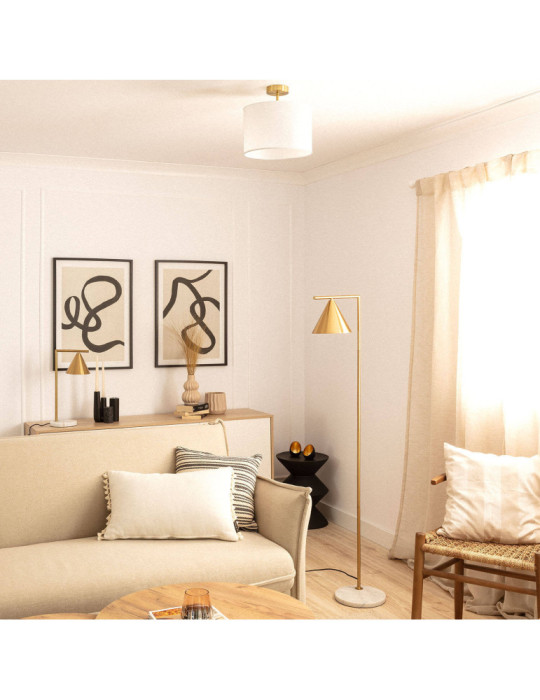 Lampadaire Marbre et Métal Tinos