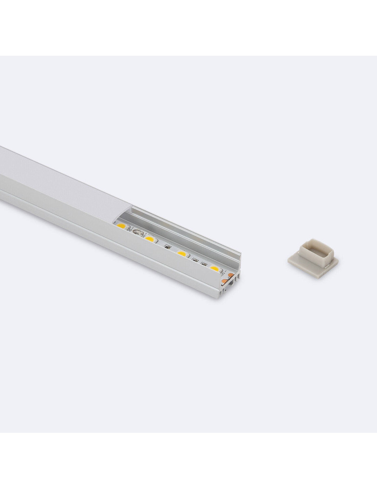 Profilé Aluminium en Saillie avec Capot Continu pour Ruban LED jusqu'à 13 mm