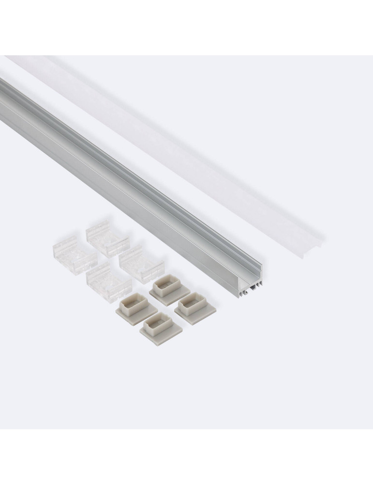 Profilé Aluminium en Saillie avec Capot Continu pour Ruban LED jusqu'à 13 mm