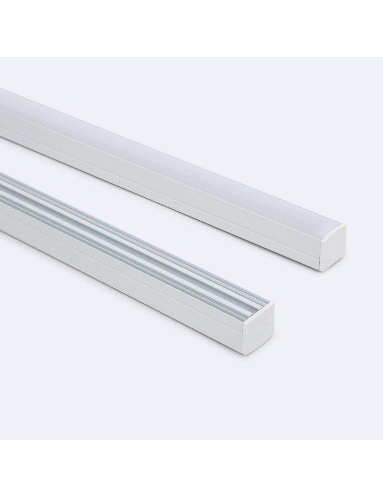 Profilé Aluminium en Saillie avec Capot Continu pour Ruban LED jusqu'à 13 mm