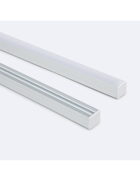 Profilé Aluminium en Saillie avec Capot Continu pour Ruban LED jusqu'à 13 mm