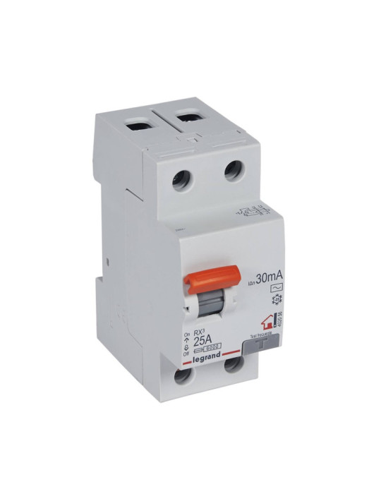 Interrupteur Différentiel RX³ Résidentiel 2P-30mA 6kA Class AC 25-40A LEGRAND 402056