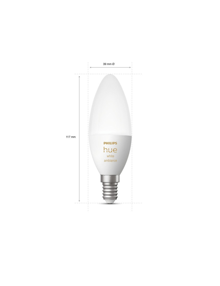 Ampoule LED Intelligente E14 5.2W 470 lm PHILIPS Hue White Ambiance