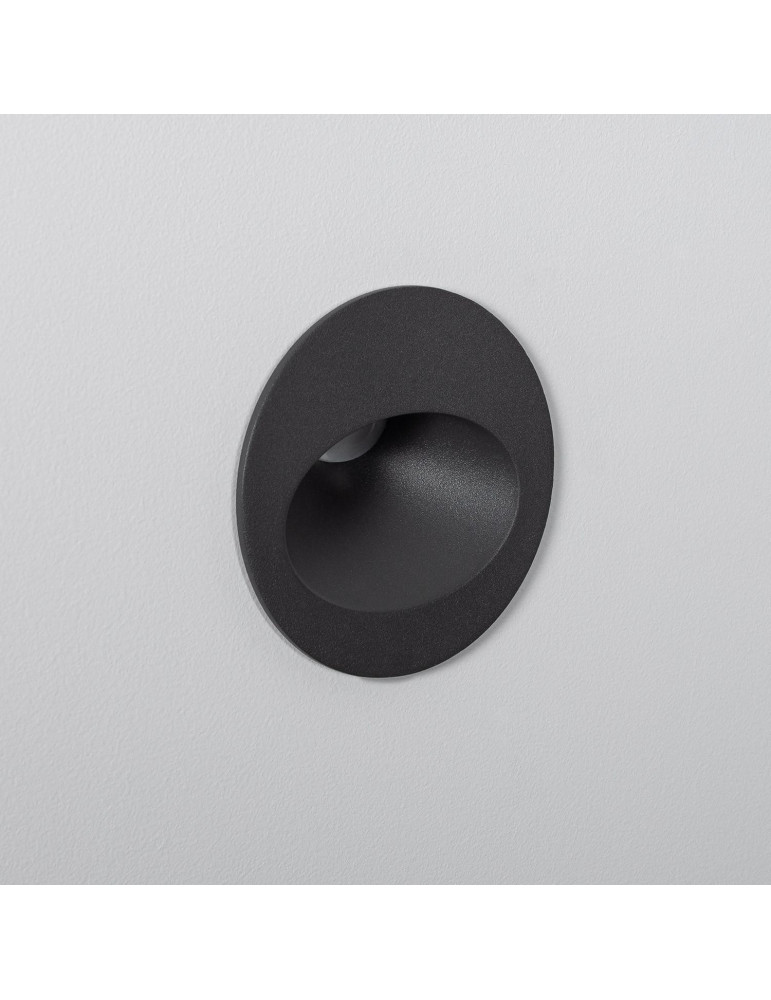 Balise Extérieure Murale LED Encastrable 3W Ronde Coney Grise