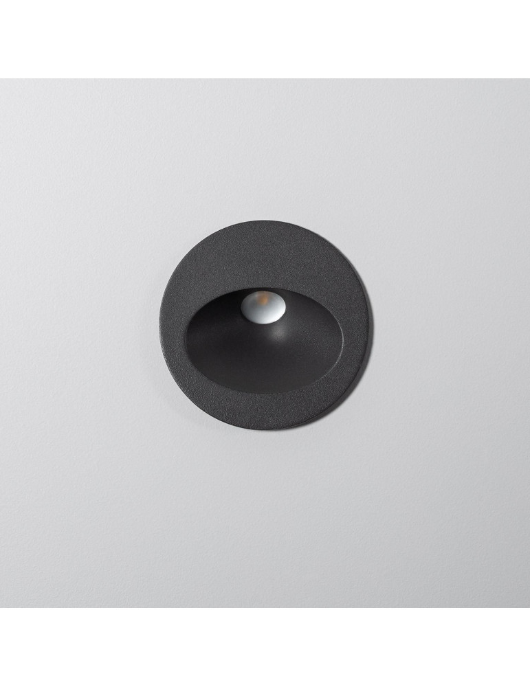 Balise Extérieure Murale LED Encastrable 3W Ronde Coney Grise