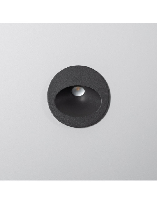 Balise Extérieure Murale LED Encastrable 3W Ronde Coney Grise