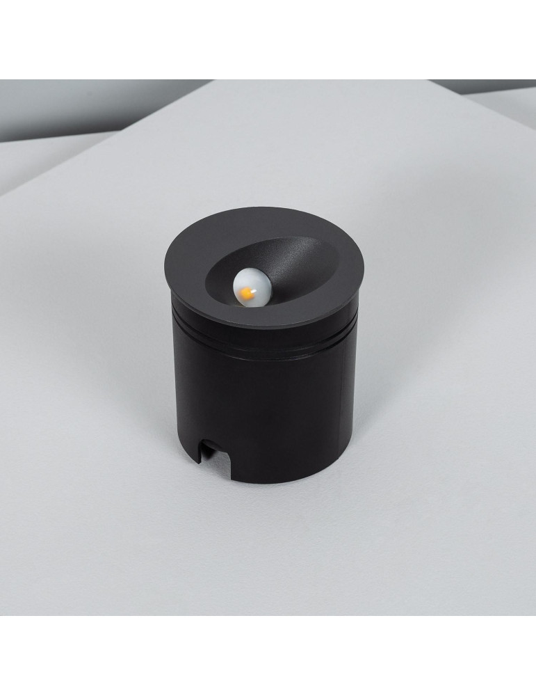 Balise Extérieure Murale LED Encastrable 3W Ronde Coney Grise