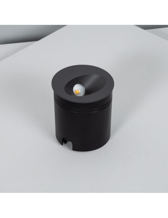 Balise Extérieure Murale LED Encastrable 3W Ronde Coney Grise