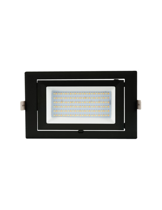 Spot Downlight LED 38W Rectangulaire Orientable SAMSUNG 130 lm/W LIFUD Coupe 210x125 mm Noir