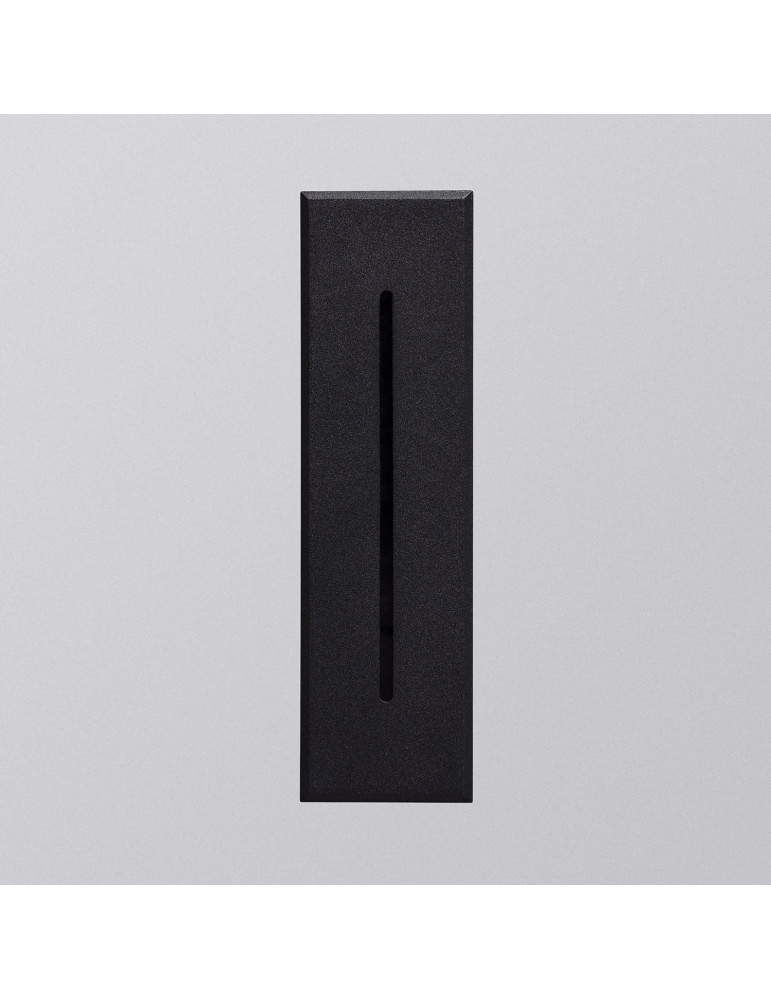 Balise LED Extérieure 3W Encastrable au Mur Rectangulaire Linéaire Wabi Noire