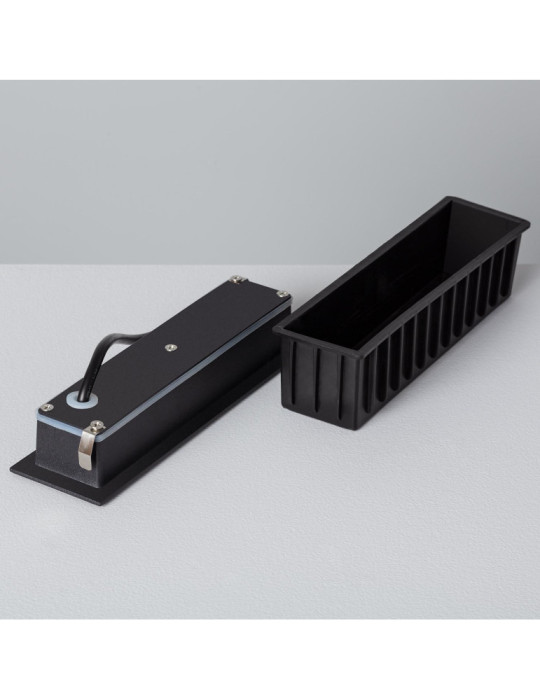 Balise LED Extérieure 3W Encastrable au Mur Rectangulaire Linéaire Wabi Noire