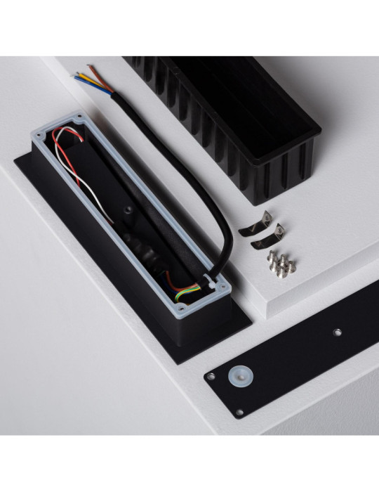 Balise LED Extérieure 3W Encastrable au Mur Rectangulaire Linéaire Wabi Noire