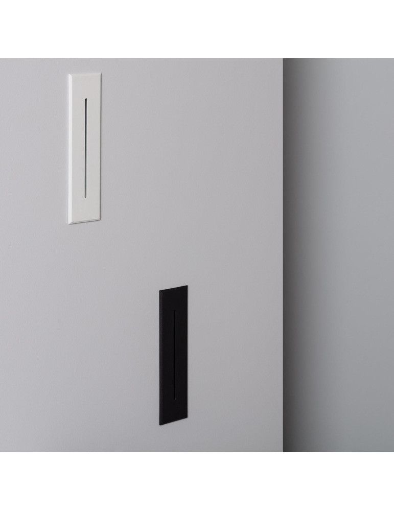 Balise LED Extérieure 3W Encastrable au Mur Rectangulaire Linéaire Wabi Noire