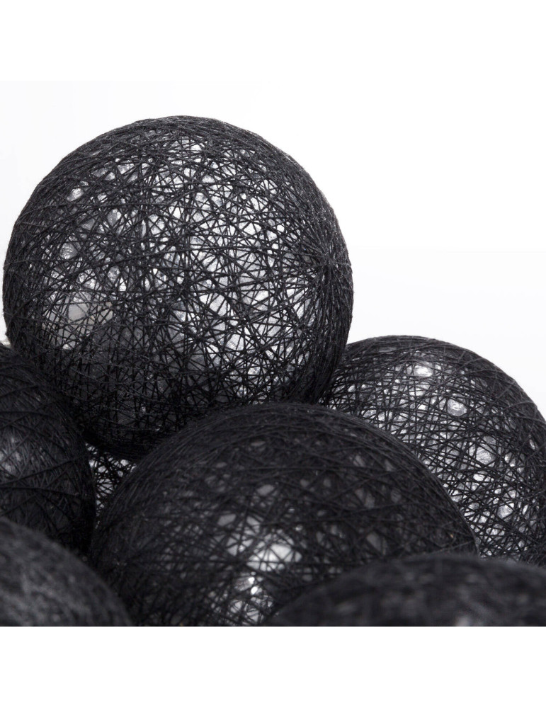Guirlande 20 Boules LED noire