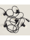 Kit Guirlande Lumineuse Extérieure IP44 5m Noir + 5 Ampoules LED Filament B22 2W G45