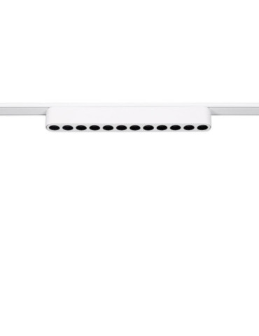 Spot Linéaire LED sur Rail Magnétique 25mm Extra-Plat 12W 48V Blanc Grid 222mm