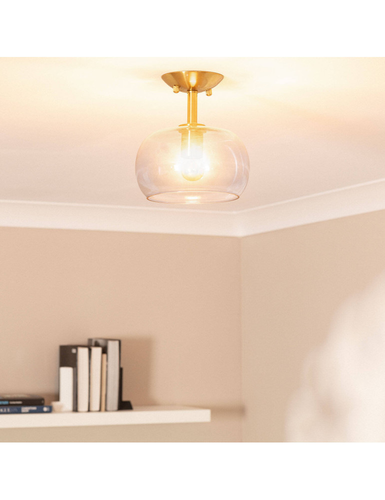 Plafonnier Métal et Verre Delacroix