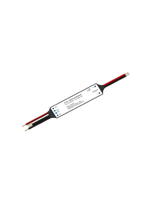 Mini Contrôleur Ruban LED Monochrome 12/24V DC compatible avec Télécommande RF et Bouton-Poussoir Mini Contrôleur Ruban LED Monochrome 12/24V DC compatible avec Télécommande RF et Bouton-Poussoir