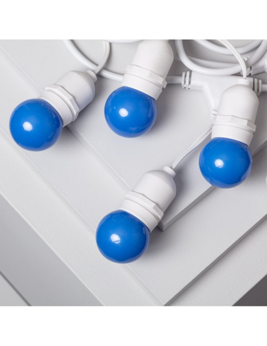 Kit Guirnalda Waterproof 5.5m Blanco + 8 Bombillas LED E27 G45 3W de Colores